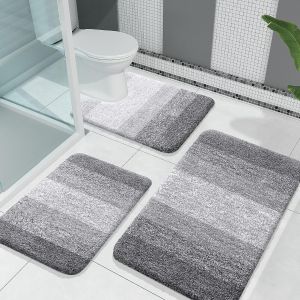 OLANLY Heavy Density Microfiber Bathroom Rug